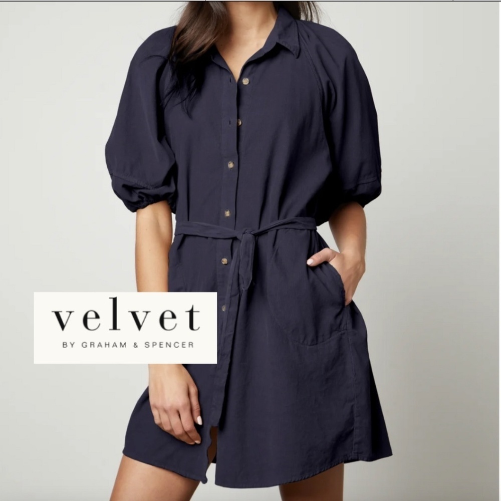 Velvet by Graham  & Spencer Black Kady corduroy dress,  S  CB2296